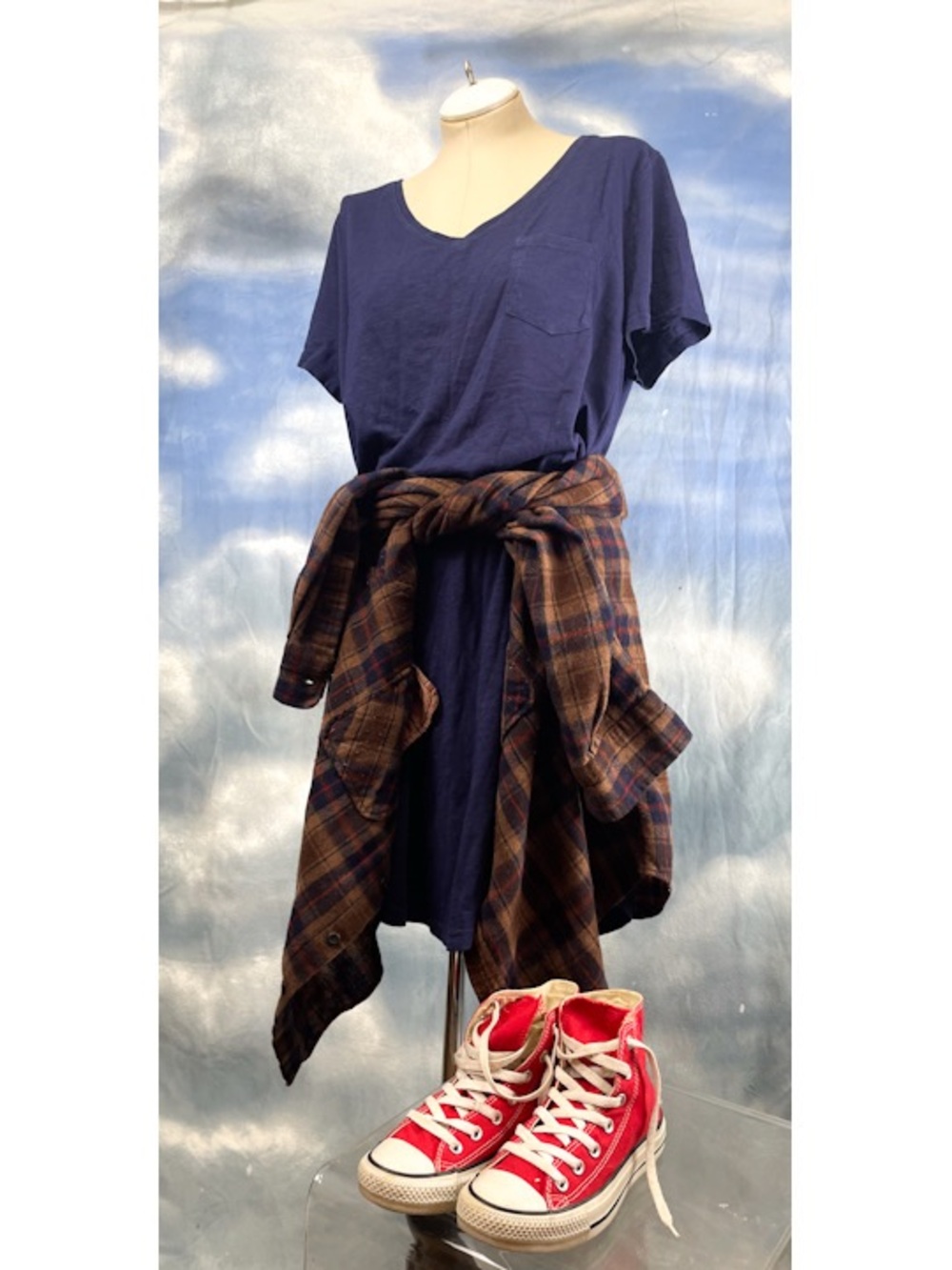 GAP Blue Slub Knit T-Shirt Dress Size Large NWT Cotton Modal Casual Pocket